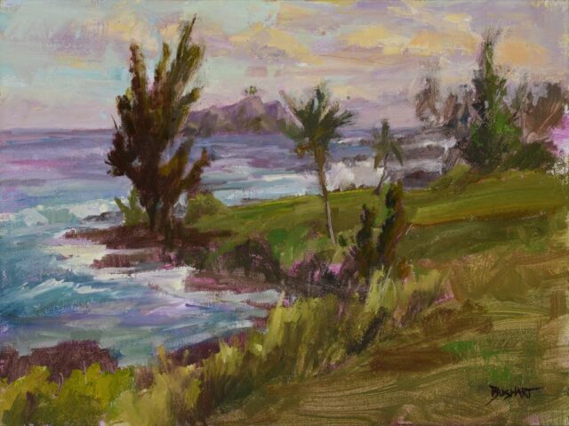 Sea Ranch Cottages at Sunset by Artist Jan Bushart