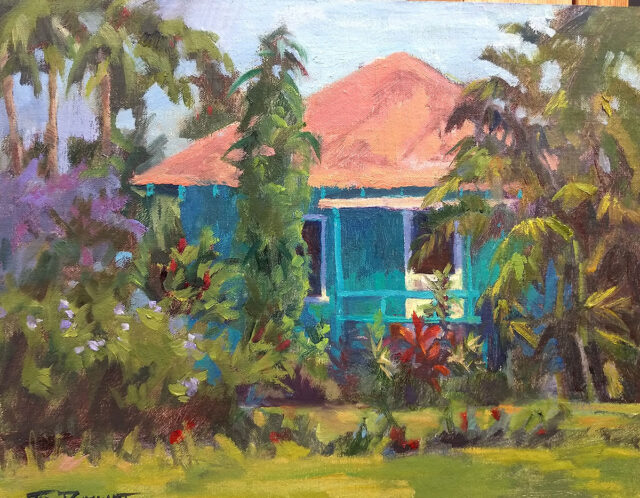 Turquoise Cottage by Artist Jan Bushart