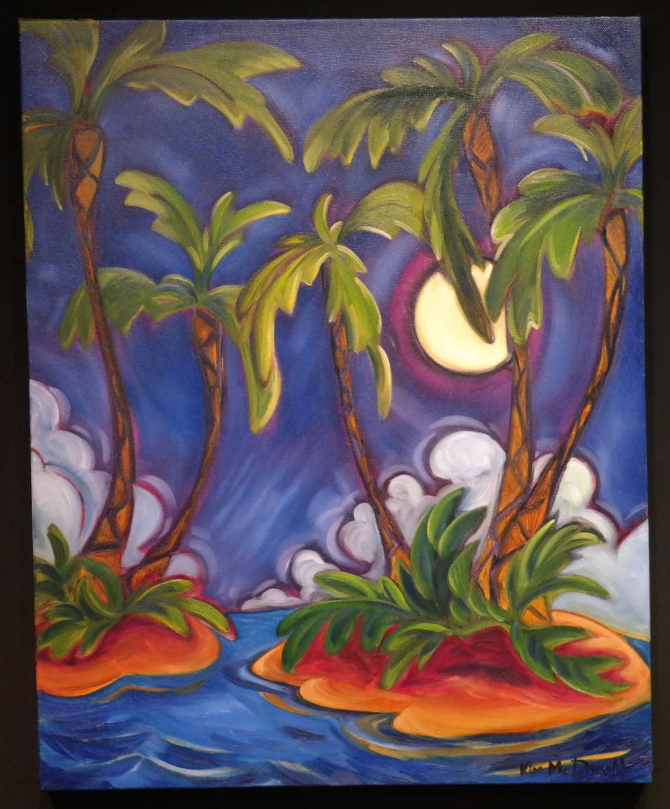 Midnight Through the Palms by Artist Kim McDonald
