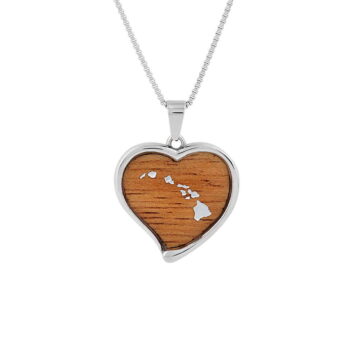 Koa Jewelry Heart Pendant