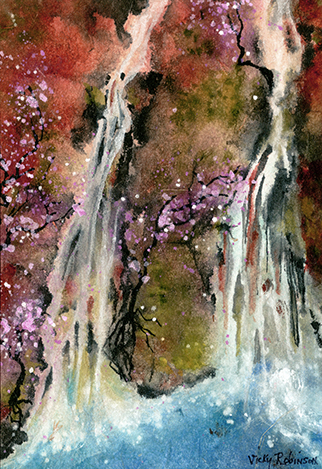 Plum Blossom Falls by Artist Vicky Robinson