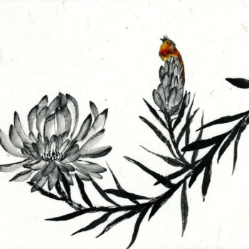 Original Sumi-e Painting on Rice Paper by Vicky Robinson