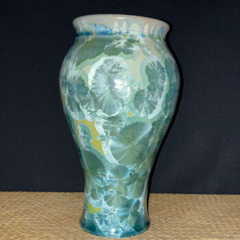 Crystalline Porcelain Aqua Vase by Artist Robert Troost