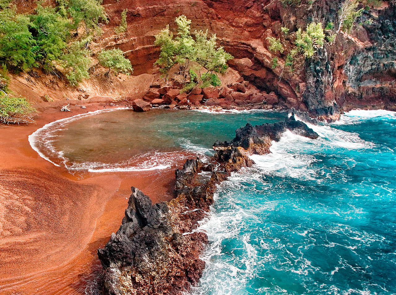 Red Sand Beach Hana Coast Gallery Maui Art Gallery Featuring Herb Kane Art And Other Local