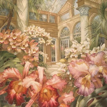 Orchid Conservatory Limited Golden Edition Giclee by Artist Darryl Trott